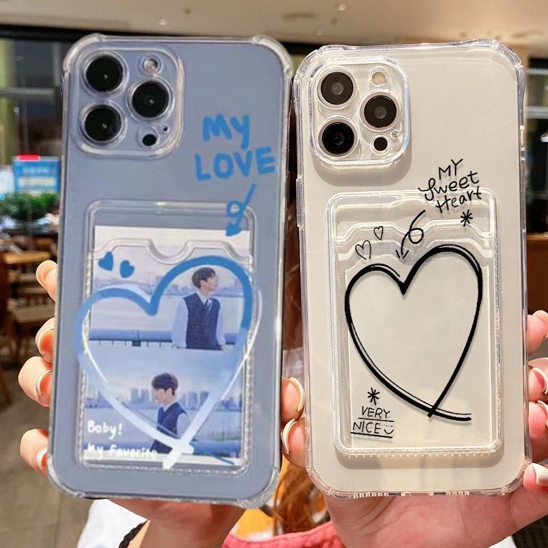 Capa Para Samsung Galaxy S26 Ultra S25 Edge S24 S23 S22 S21 Plus S20 FE Caixa De Telefone Amor Coração Foto Porta Cartão