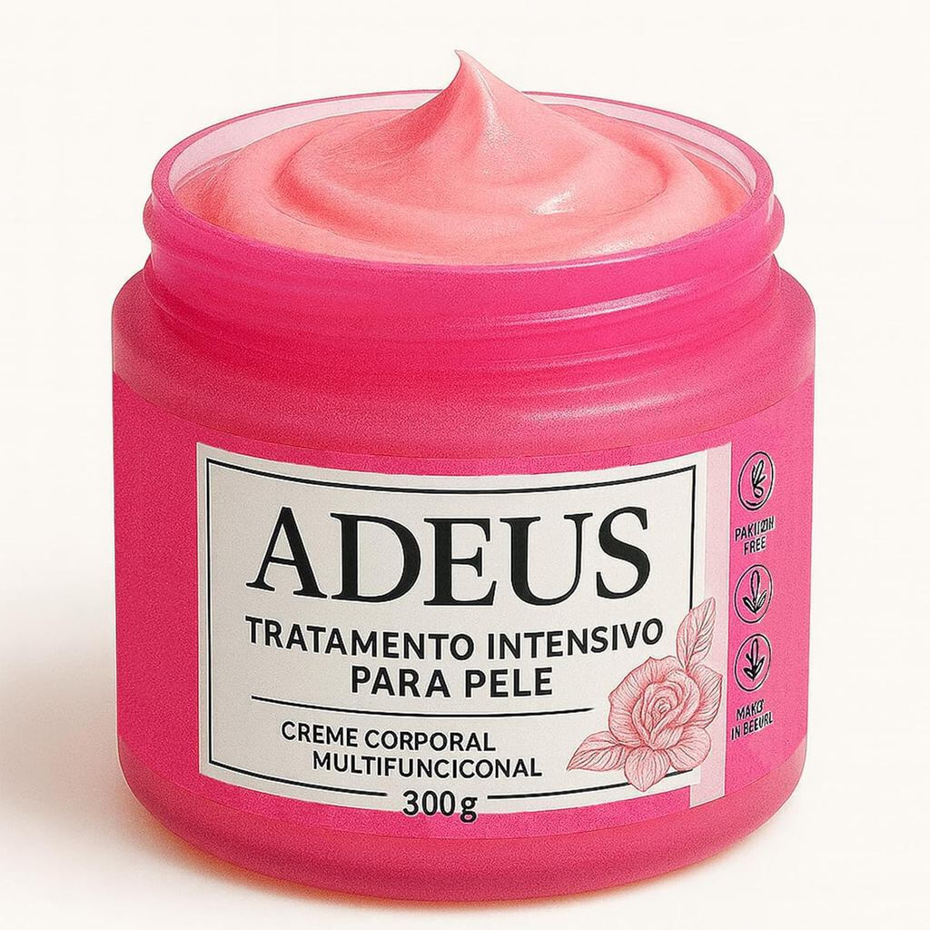 Creme Firmador ADEUS Pink - Creme corporal anticelulite e antiestrias contendo extrato de melamina e outros ingredientes
