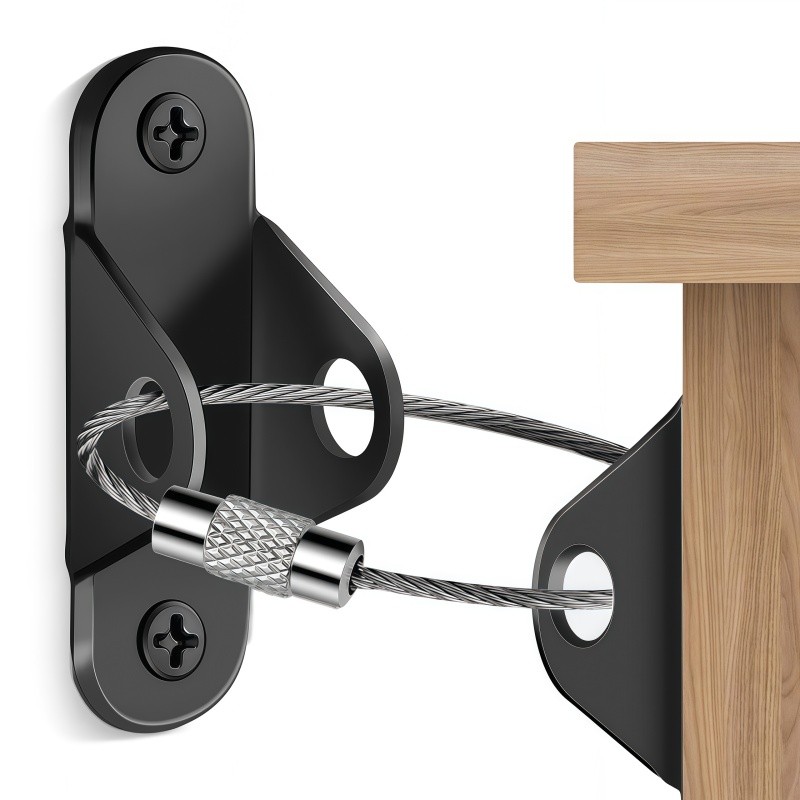 Kit 6 Fixadores De Metal Para Móveis Anti-Queda Segurança Infantil Reforçada Aço Inox Para Cômoda E Estante