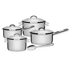 Jogo de Panelas Aço Inox Solar 4 Peças e Colher Tramontina