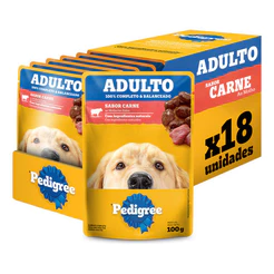 Pedigree Sachê Carne Cães Adultos Pack 18Un