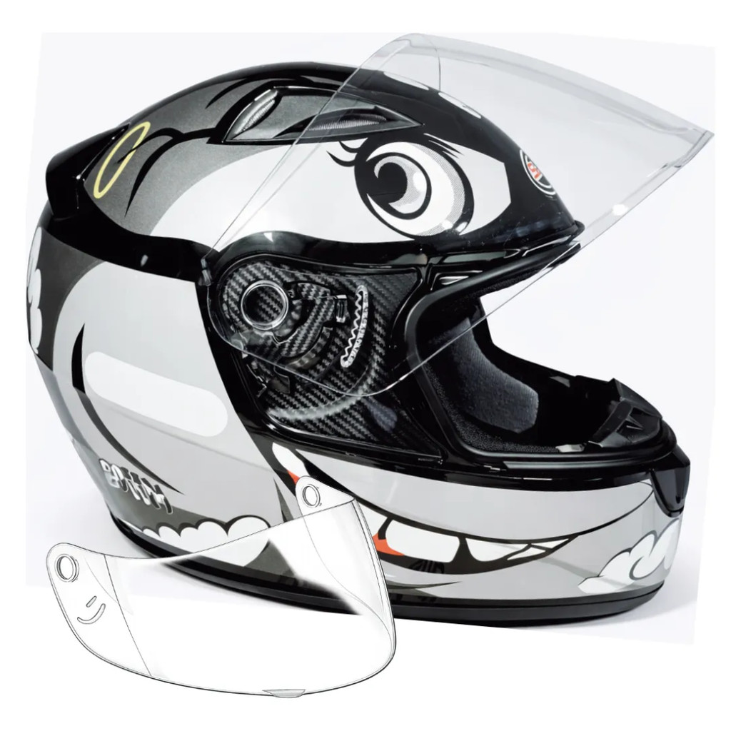 Capacete Ebf Spark Zoiim Prata Laranja Mais Viseira Cristal