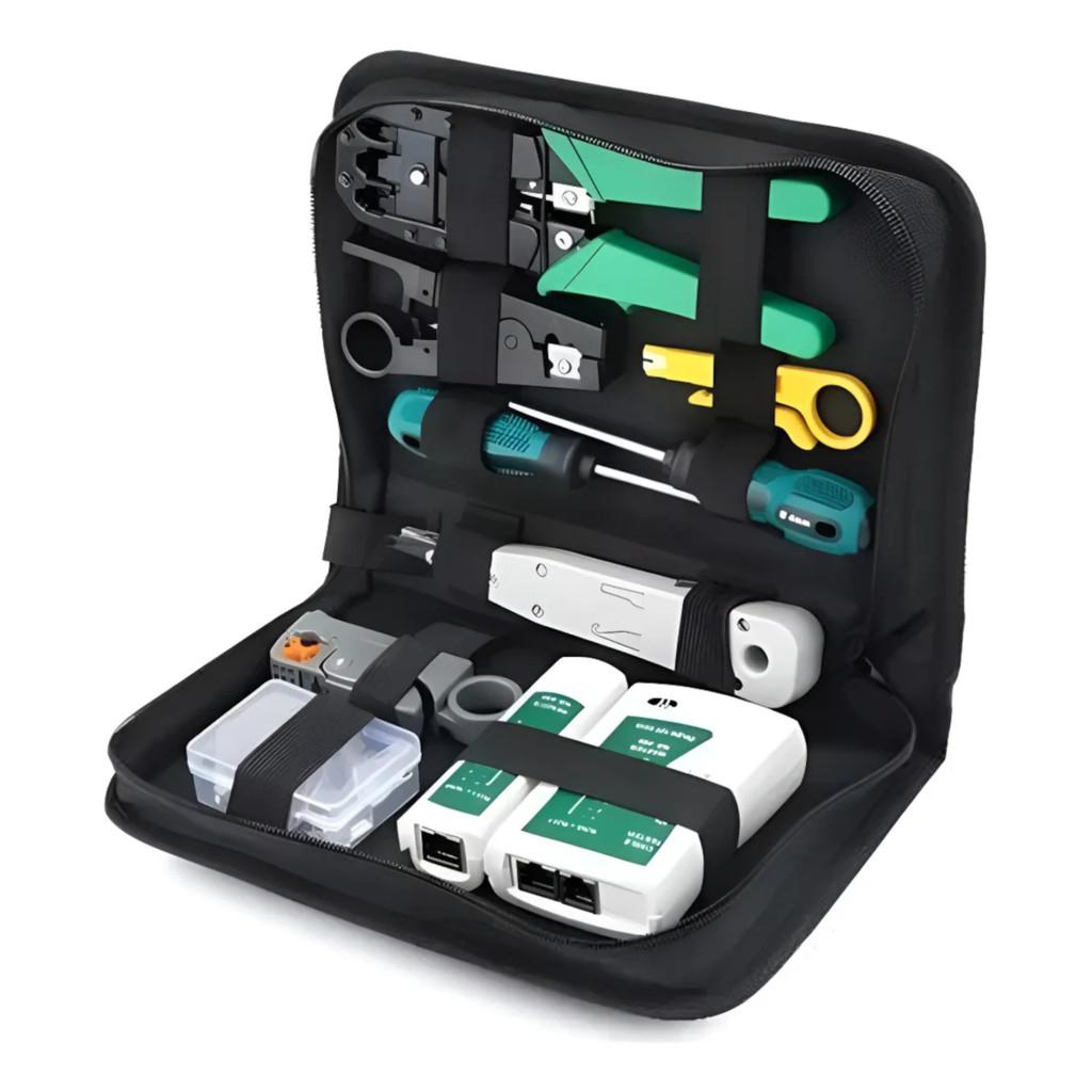 Kit Ferramentas Rede Informática Testador DE CABO Lan ALICATE Crimpar Rj45 DECAPADOR