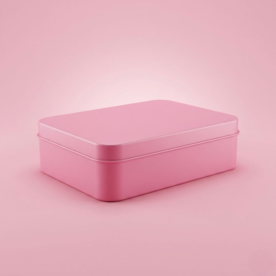 Lata de Metal Retangular - Rosa - 14x10x4,5cm  - 1 unidade - Rizzo em Oferta na Shopee