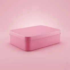 Lata de Metal Retangular - Rosa - 14x10x4,5cm - 1 unidade - Rizzo