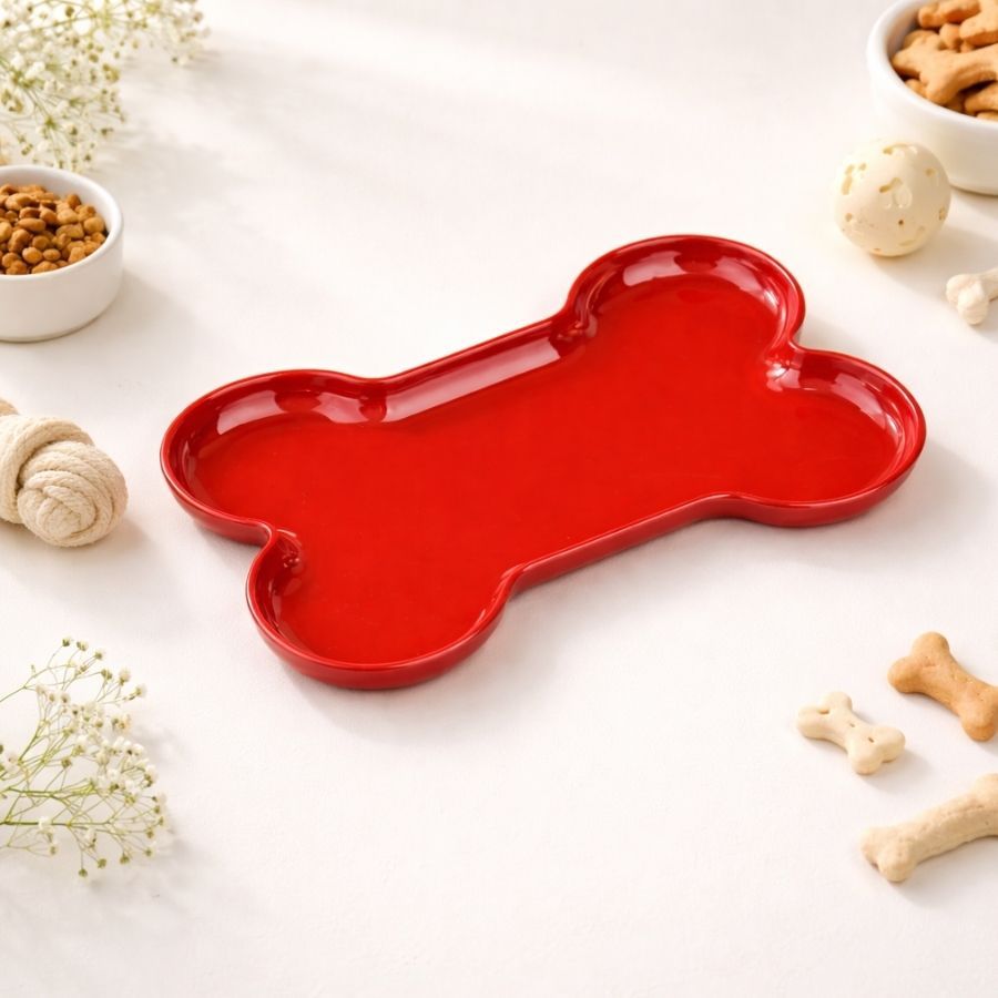 Bandeja Decorativa - Osso - Vermelha - 24cm - 1 unidade - Rizzo em Oferta na Shopee