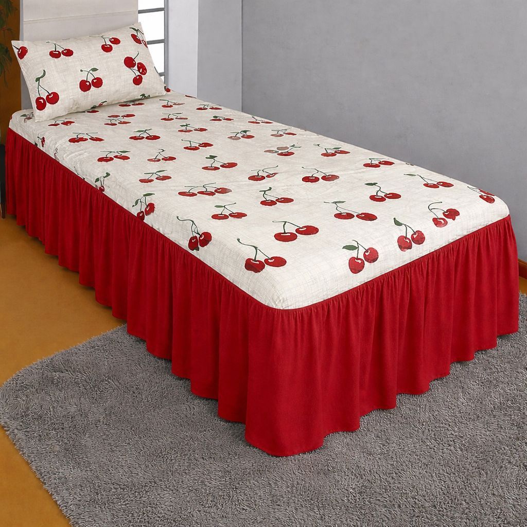 Colcha Lençol com Elástico Solteiro Com Fronha e Babado Malha100% Algodão 160g Estampa Sintonia em Oferta na Shopee