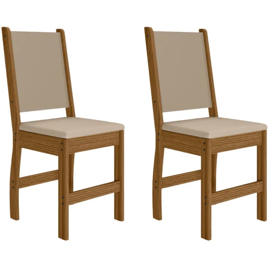 Cadeira Clara Assento em Courvin 92 x 37 x 40cm Poliman