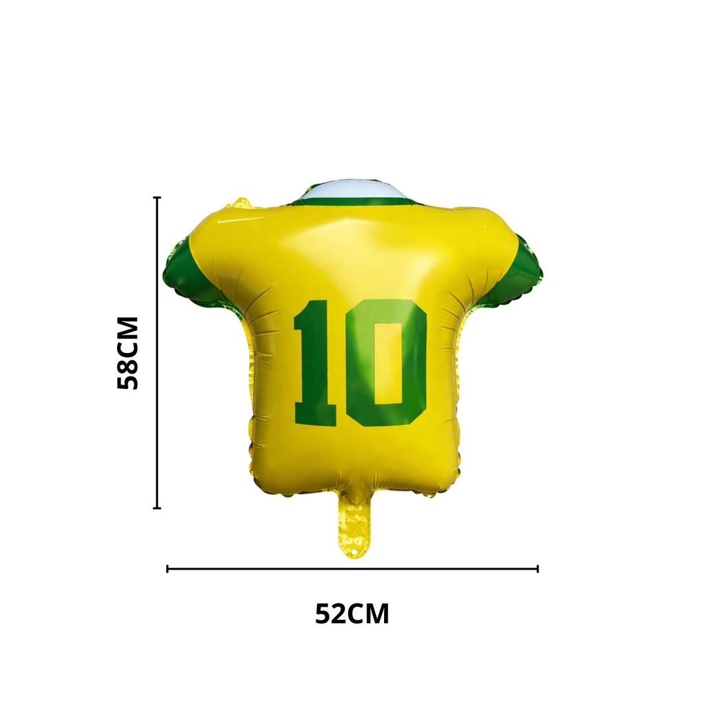 10 Balão Camisa Brasil Verde amarelo Metalizado 58cm  copa do mundo futebol enfeite decoracao