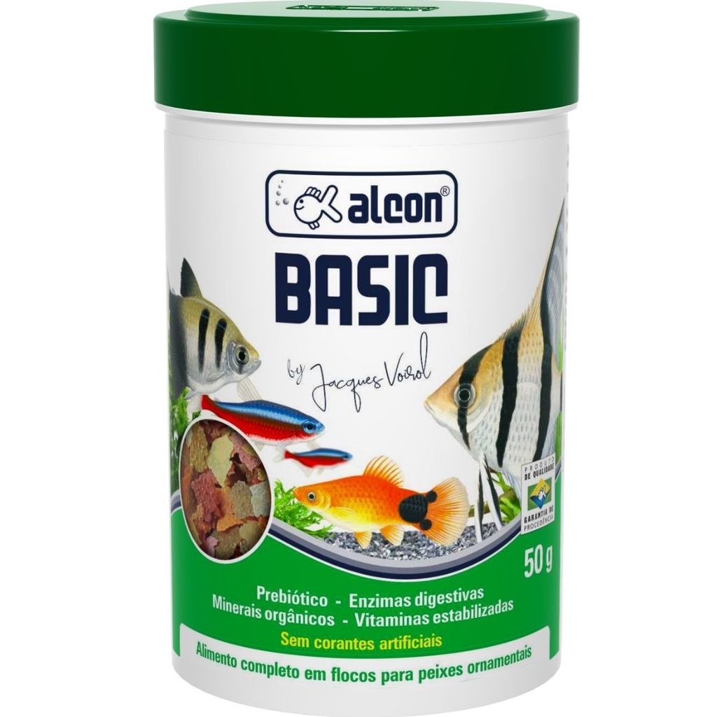 Alcon Basic Ração Alimento Nutrição Completa Peixes 50g
