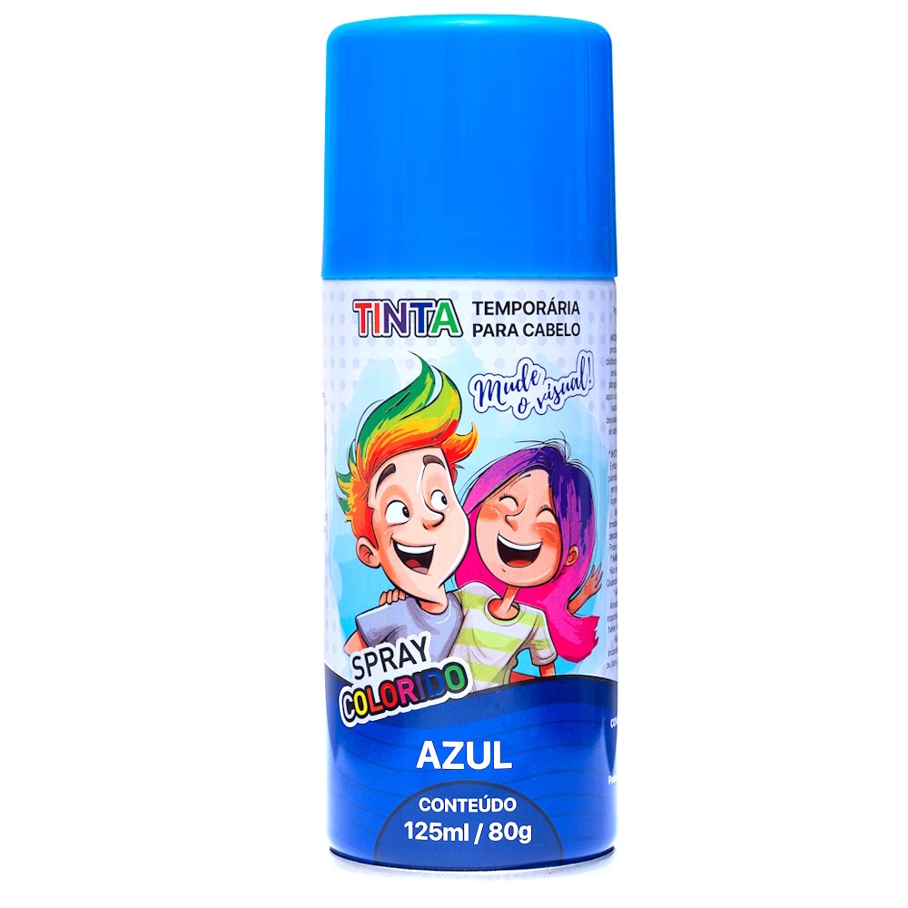 Tinta Azul de Cabelo Temporária Spray lavável Cabelo Maluco Festas Carnaval