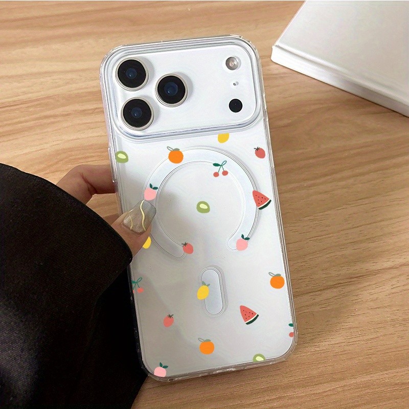 Capa para Telemóvel - Compatível com Iphone 17, esta capa transparente em acrílico é resistente a choques, magnética