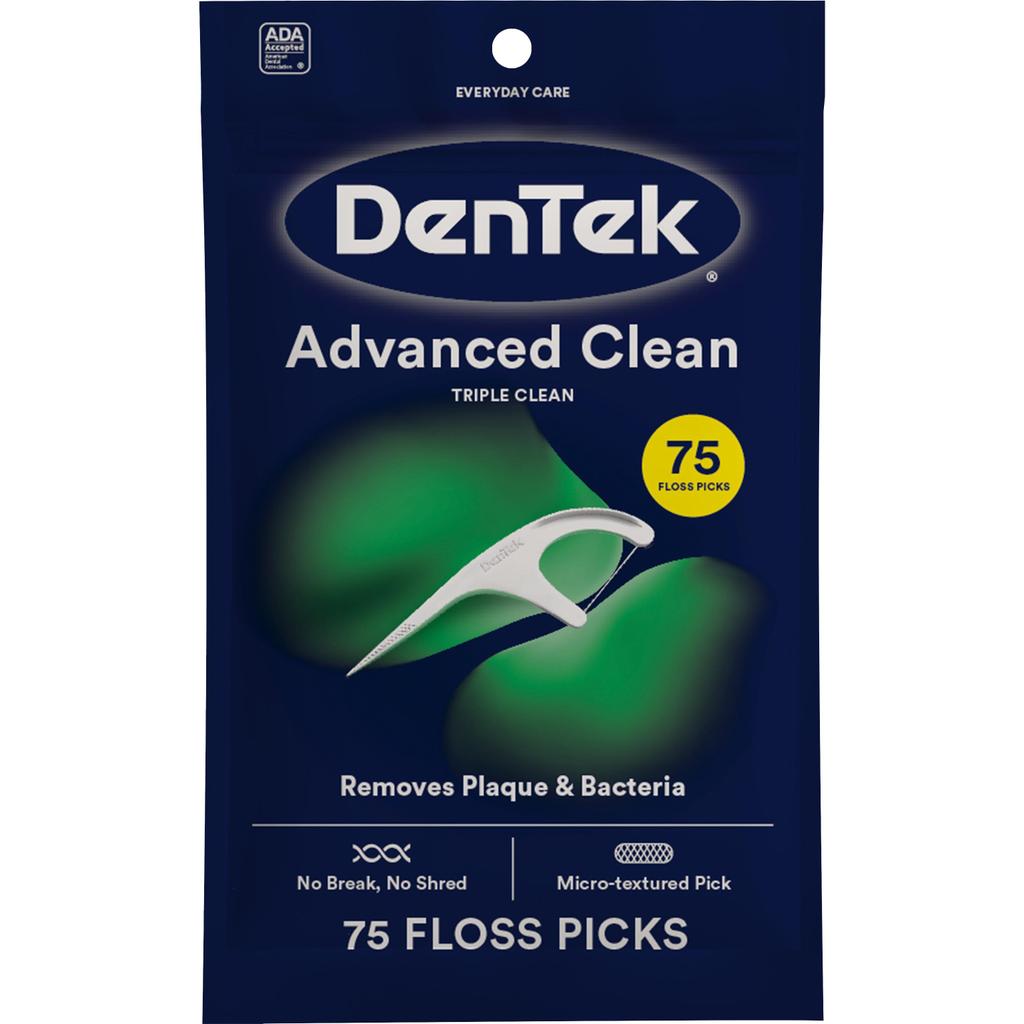 Fio Dental DenTek Floss Picks Triple Clean Advanced 75un
