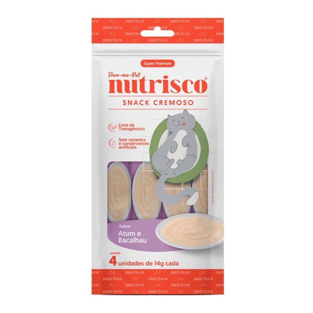 Petisco para Gatos Snack Cremoso Nutrisco Sabor Atum e Bacalhau 56g