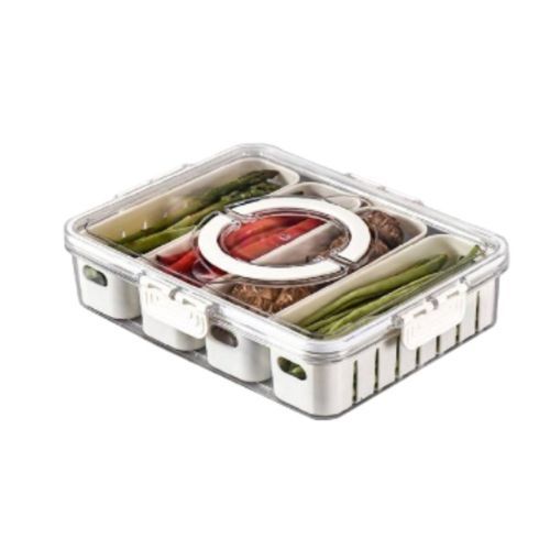 Cesto Organizador Geladeira 32x24x8cm Com Tampa Multiuso Armazenar Alimentos Verduras Vegetais