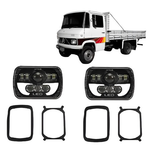 Par Farol Em Led Mb L-608e L-608d L-708e 72  A 88 Mercedinho Ambos Lados