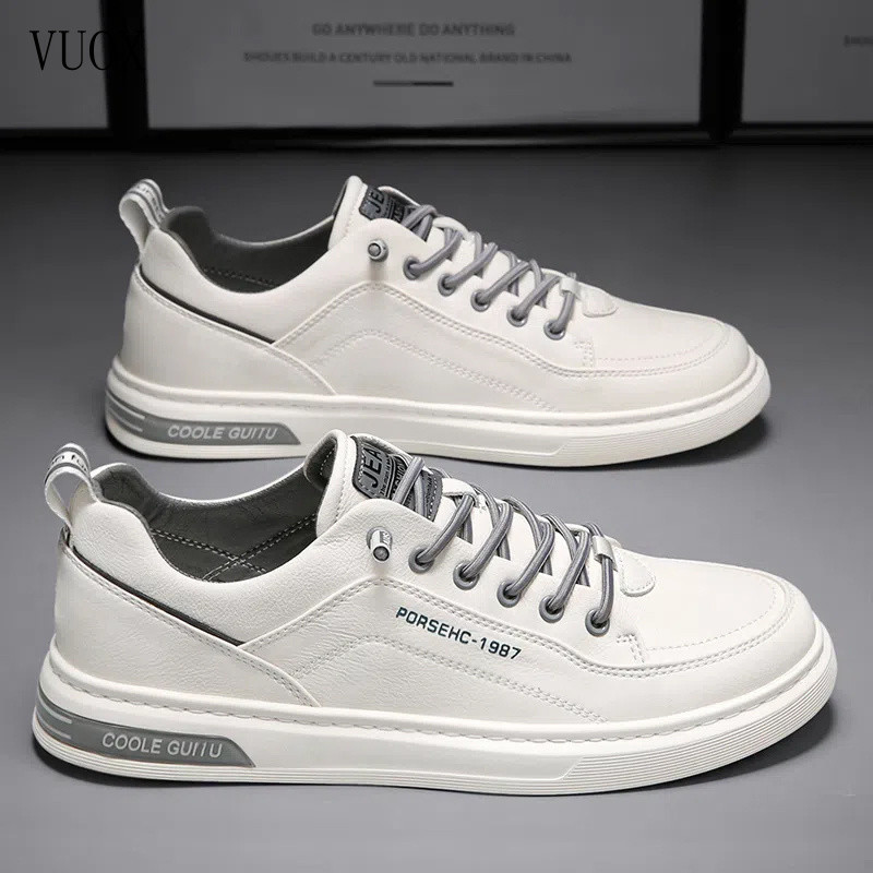 Tênis versáteis 2026, sapatos masculinos da moda, sapatos masculinos de primavera, tênis casuais pequenos brancos e pret
