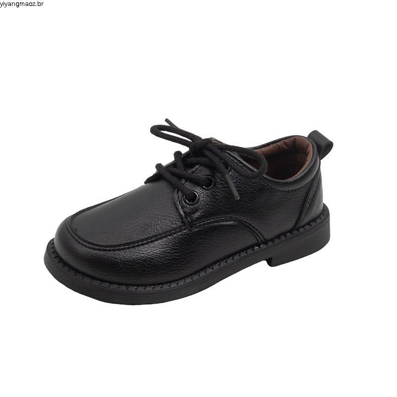 Meninos Sapatos Escolares De Couro Nova Primavera Outono Crianças Uniforme Planos Formal Preto Versátil Causal Moda Vest