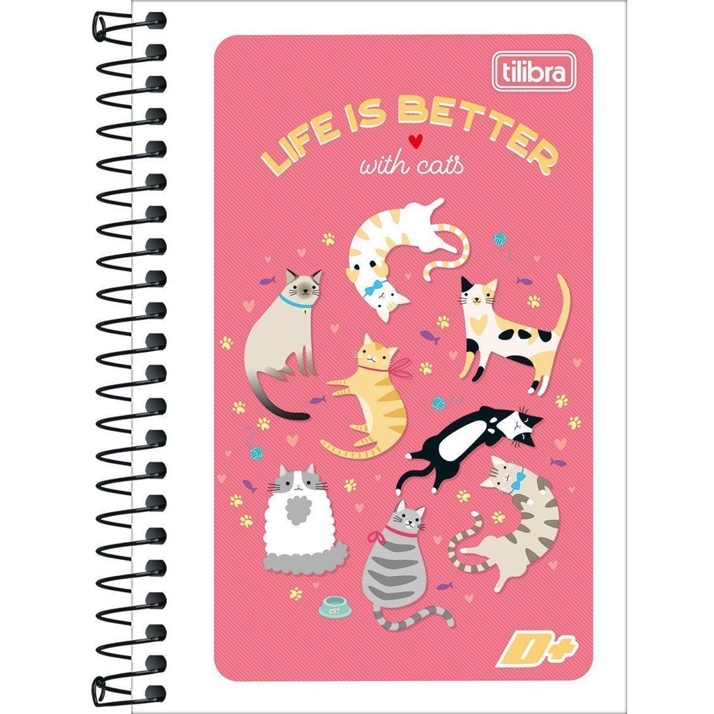 Caderneta Esp Capa Flex 1/8 96Fls Gatinhos D+ Tilibra