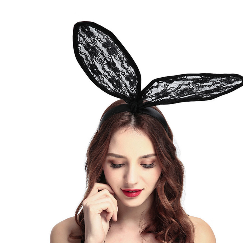 Conjunto De Acessórios De Coelho Feminino Orelha Bandana Gravata Borboleta Punhos Cauda Para Halloween Traje De Natal Co