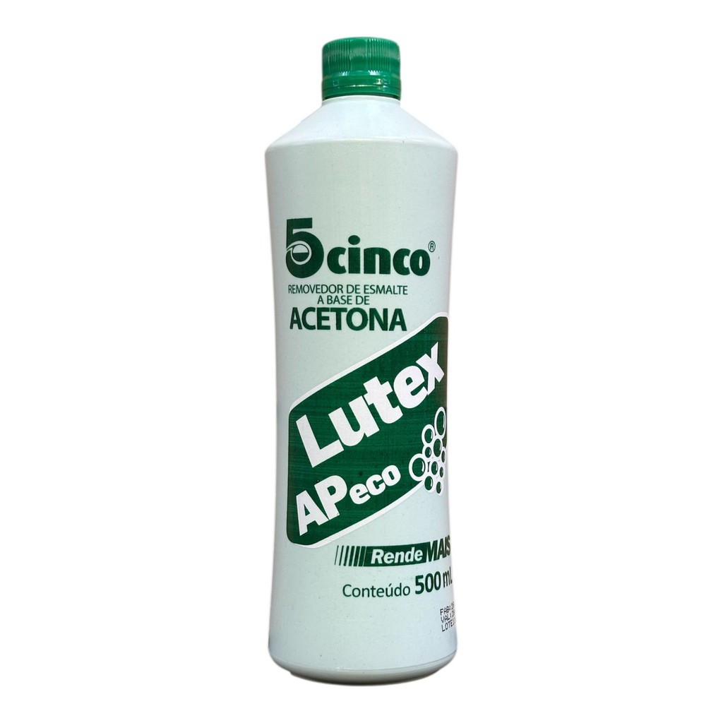 Removedor de Esmalte Lutex Ap Eco 500ml | Acetona para Unhas Manicure Pedicure Profissional Salão