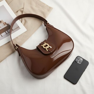 Bolsa Feminina Baguete Café De Ombro Alça Larga Estilosa Casual em Oferta na Shopee