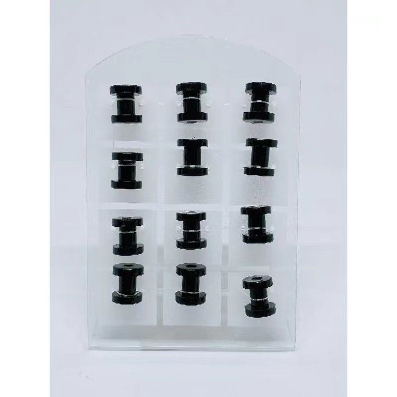 Kit 2 cartela alargador branco e preto  plástico acrílico 4mm cartela 12 unidades brinco