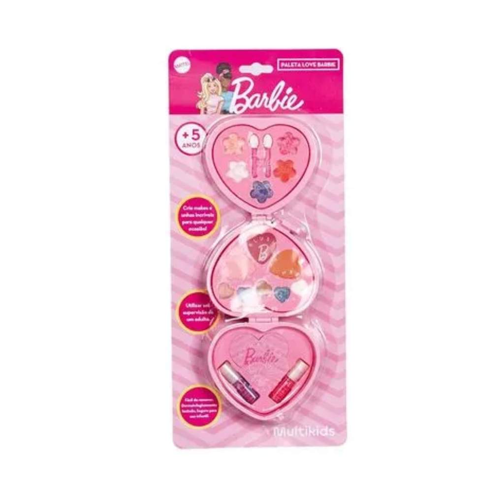 Paleta de Maquiagem Infantil Love Barbie Multikids - BR2426
