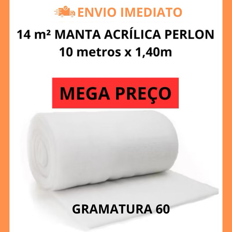 Kit 10m LINEAR Manta Acrílica Perlon para Filtros de Aquário e Lagos 10m x 1,40m Alta Filtragem