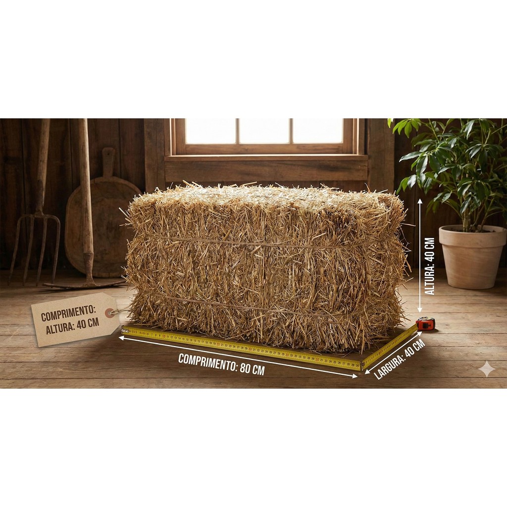 Fardo de Feno Decorativo 8Kg - Ideal para Festas e Cenários Rústicos