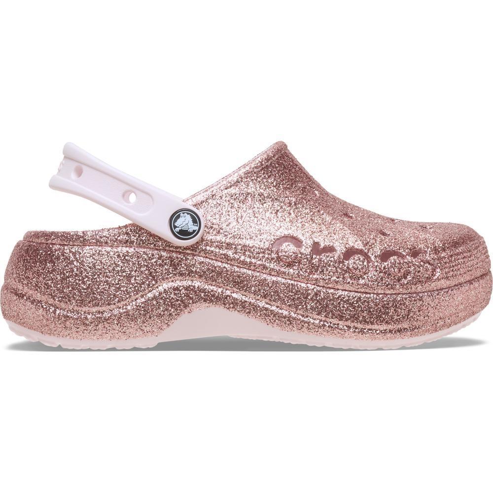 Sandália Crocs Baya Platform Glitter Clog Barely Pink
