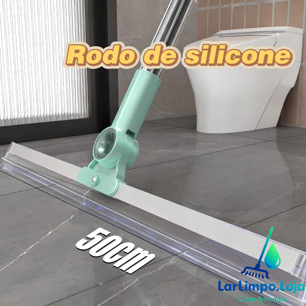 Rodo de Silicone 2 em 1 Vassoura e Limpador de Vidros - Uso Duplo Seco e Molhado para Pisos e Superfícies