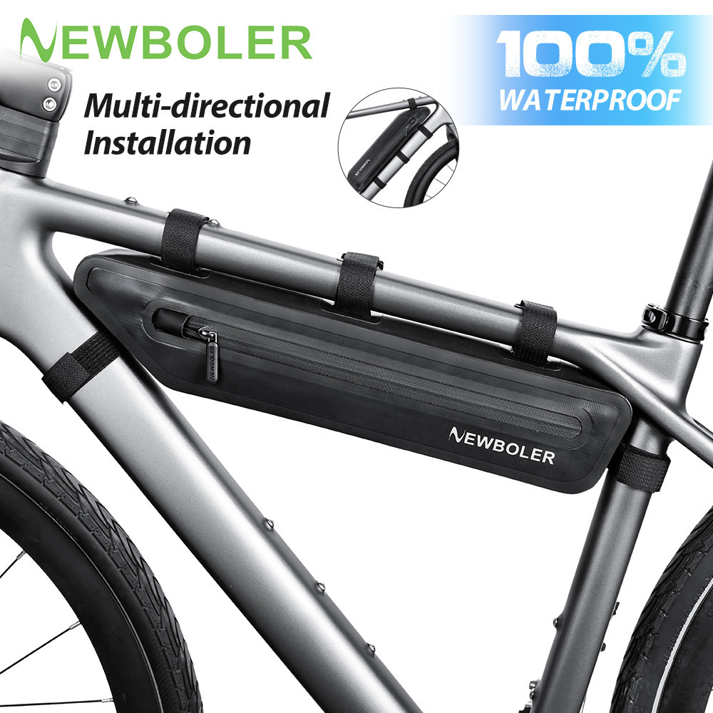 NEWBOLER 1.5L Estendido 100 % À Prova D'água Sob O Feixe Bolsa Triângulo Para Bicicleta Tubo Frontal Com Quadro De Grand