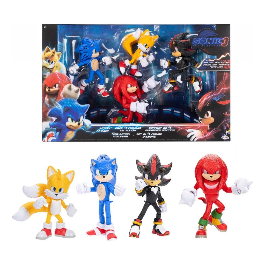 Pack Sonic Shadow Knuckles E Tails - Sonic 3 Sunny 4568