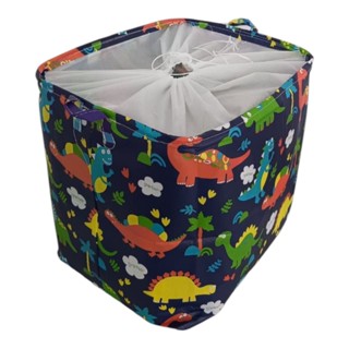 Cesto Organizador Quadrado Dinos 90L TNT Brinquedos Roupas em Oferta na Shopee