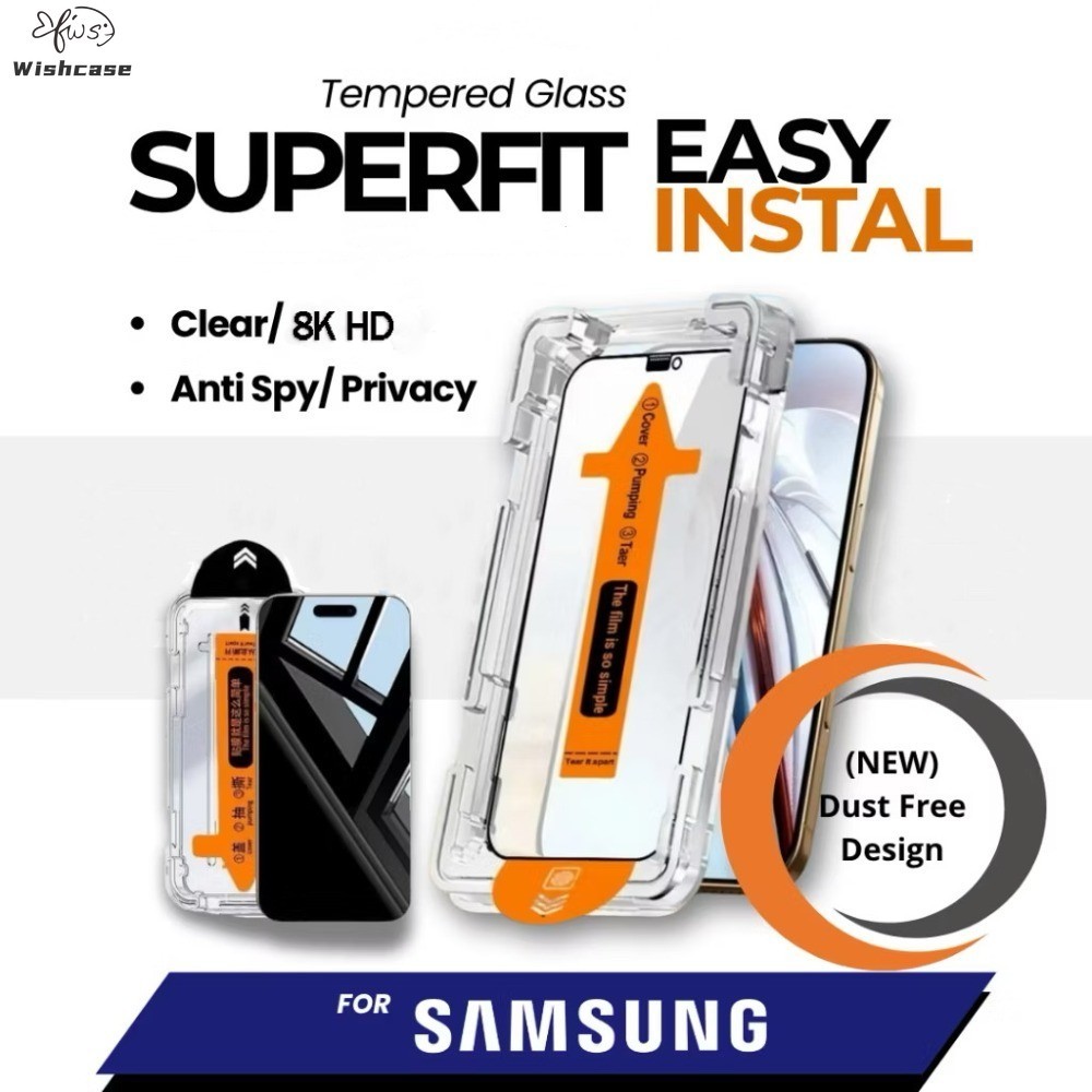 Filme De Vidro Temperado Anti-Espião 8K HD Para Samsung A07 A17 A06 A16 A56 A36 A35 A55 A15 A54 A15 Automático Livre De 
