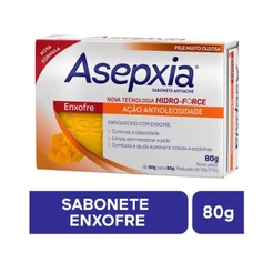 Sabonete Asepxia Enxofre, Barra Com 90G