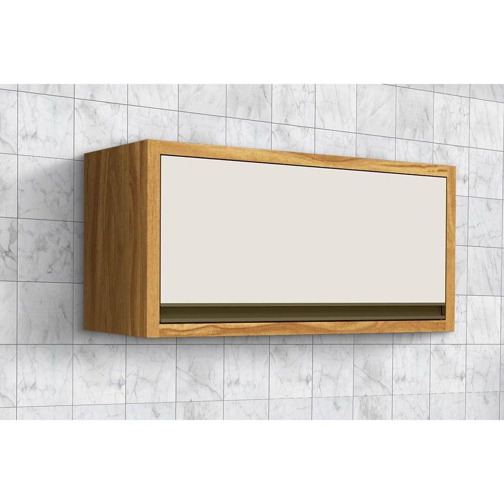 Armário de Geladeira p/ Cozinha Tempranillo 1 Porta Basculante 80cm Amendoa/Off White - Ronipa em Oferta na Shopee