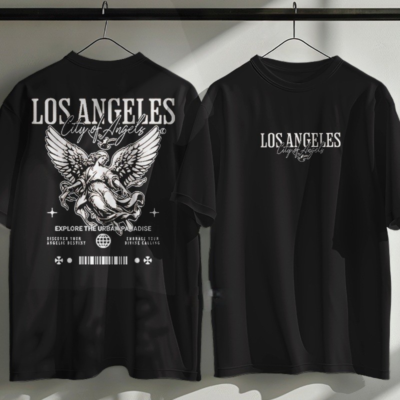 Camiseta 100% Algodão Estampa Los Angeles Lançamento Streetwear