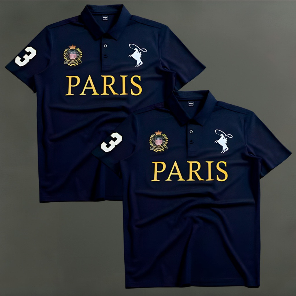Camisa Polo Masculina De Manga Curta Paris , Casual