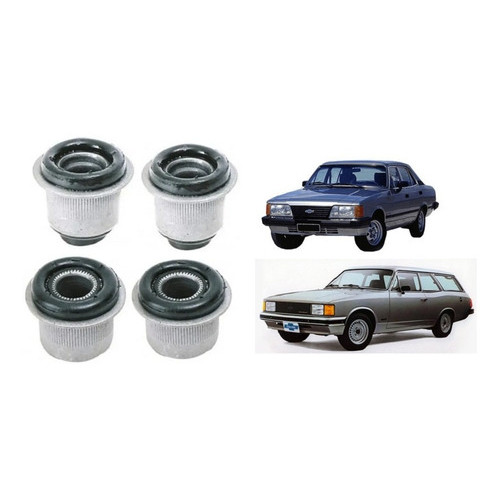 Kit 4 Bucha Bandeja Dianteira E Traseira Opala 1969 Até 1992 Caravan  1974 Até 1992
