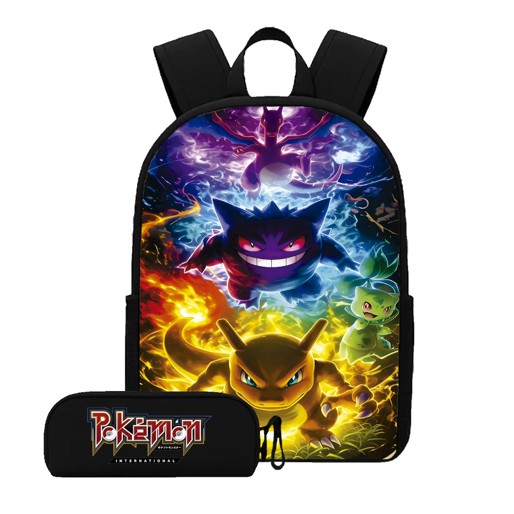 Kit Mochila Escolar Infantil Tema Pokémon + Estojo Zíper Reforçado
