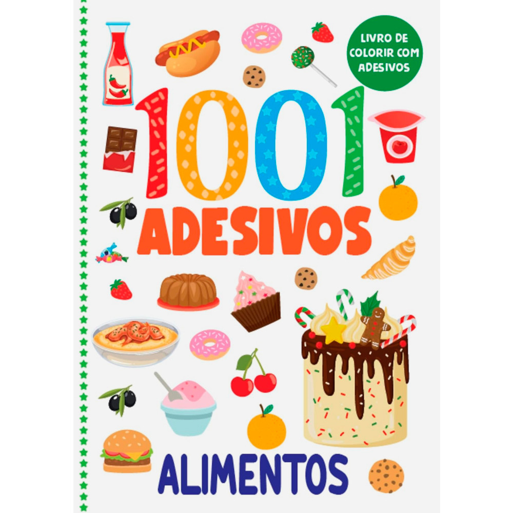 Livro de Colorir | 1001 Adesivos | Alimentos em Oferta na Shopee