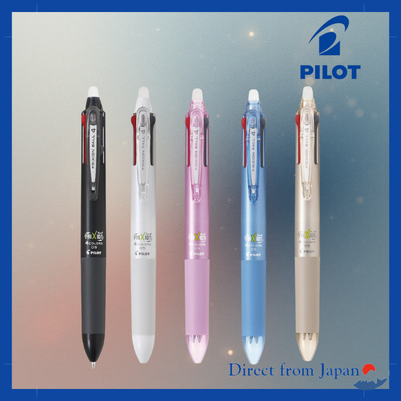 PILOT FriXion Ball 4 Multi-Color 0.5mm Pen - Light Blue, Black, Pink, White, Champagne Gold