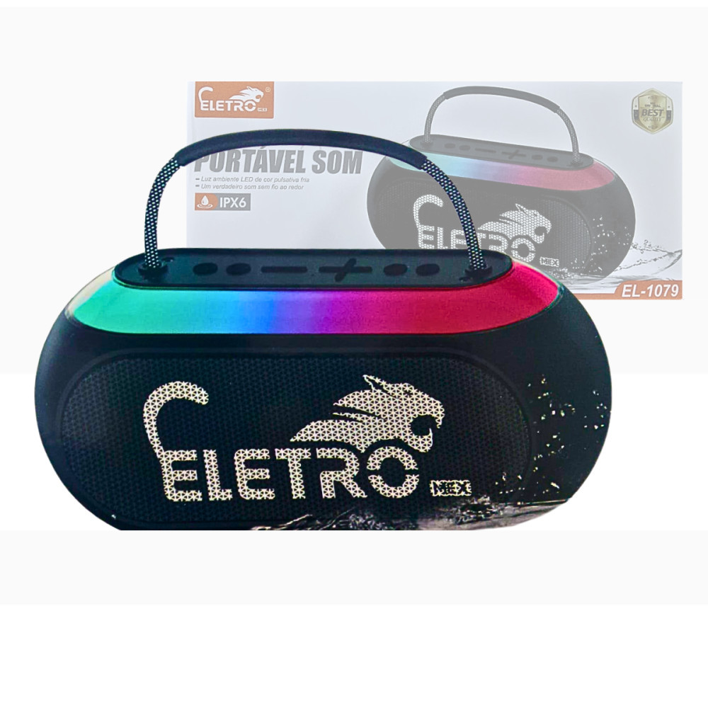 Caixa de Som Bluetooth Portátil À Prova D'agua Potência 50W Bateria Longa Duração Com LED RGB TWS