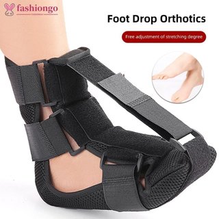 FASHIONGO Pé Gota Órtese Respirável Ajustável Suporte Cinta Ortopédica Fáscia Alongamento Fixação Tornozelo Protetor Cui