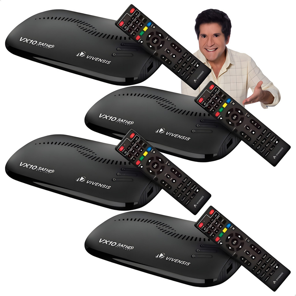 Kit 4 Receptores Vivensis Vx10 Sathd Nova Parabólica B1/D2, Preto em Oferta na Shopee