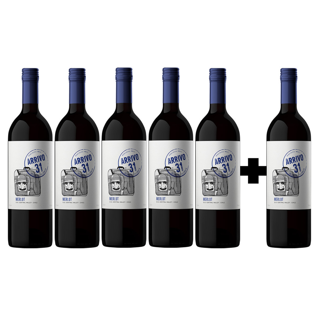 Vinho Tinto Seco Chileno Arrivo 31 Merlot 750ml Compre 5 Leve 6 em Oferta na Shopee