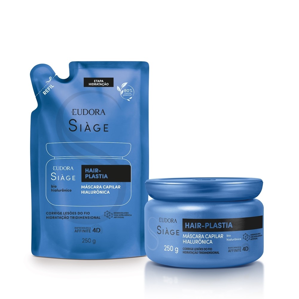 Combo Siàge Hair-Plastia Reparos: Máscara Capilar 250g + Refil Máscara Capilar 250g em Oferta na Shopee