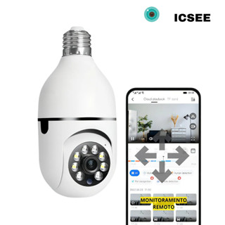 Camera Lampada 360 Wifi Giratoria Sem Fio APP ICSEE em Oferta na Shopee